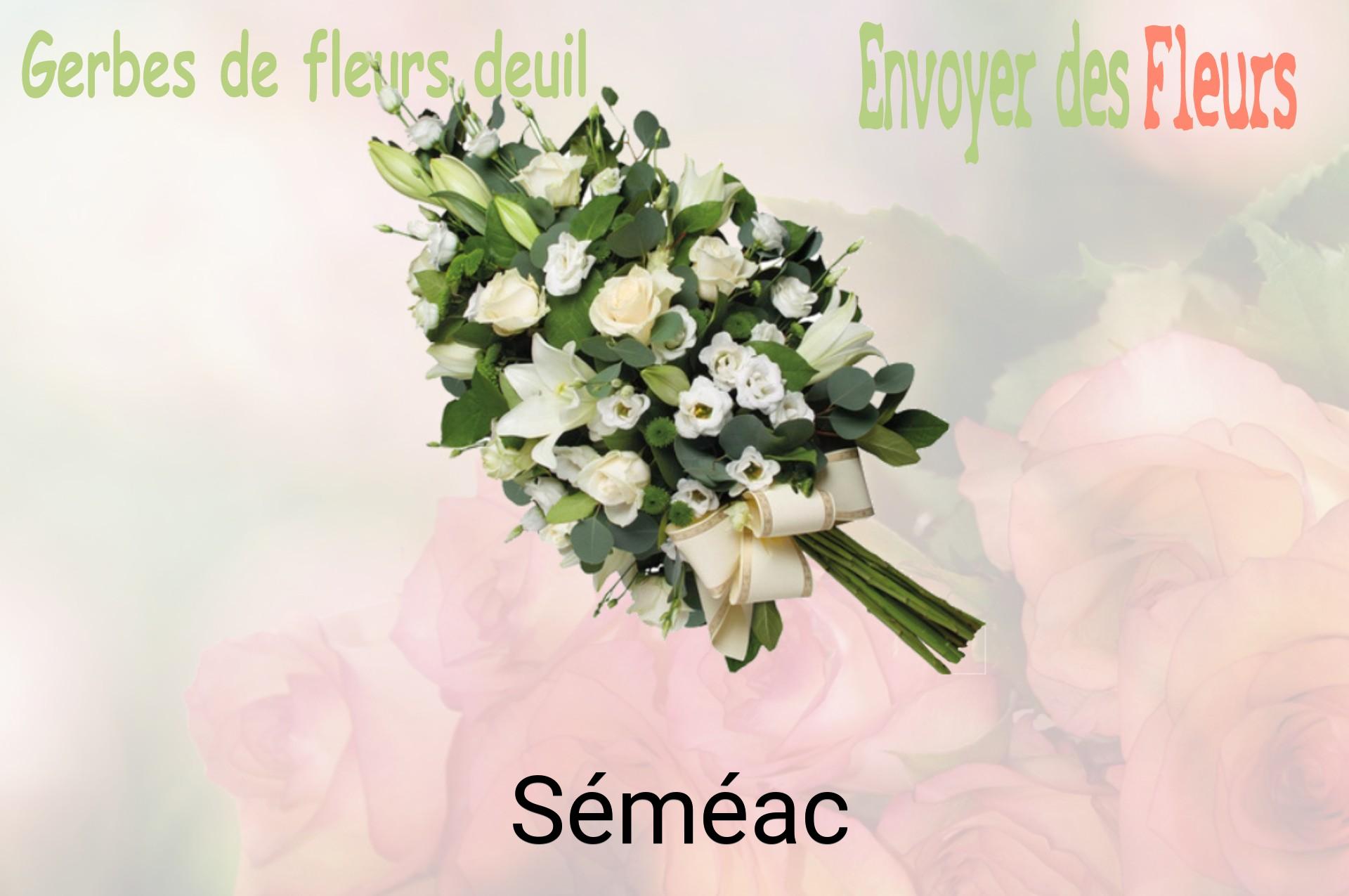 Gerbe de fleurs de deuil livrée à Séméac